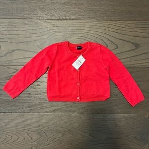 Baby gap coral pink cardigan 12-18M NWT
